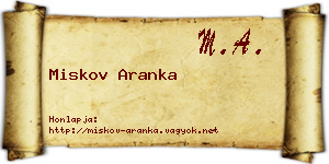 Miskov Aranka névjegykártya